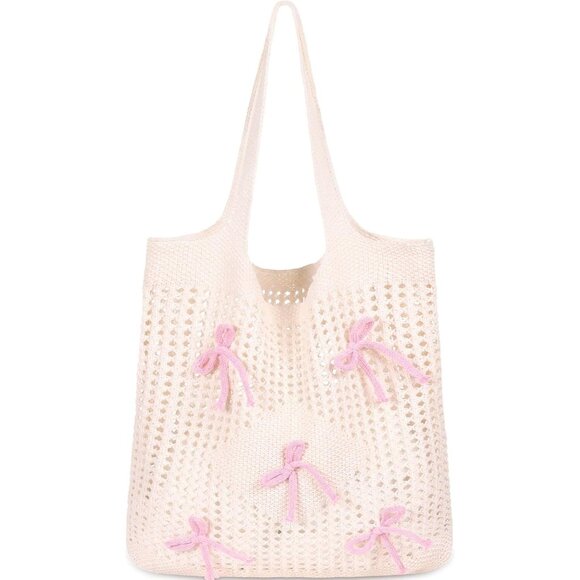 Women Pinkish Apricot Shoulder Shopping Handbag Casual Travel Tote Fold Able Bag - Picture 1 of 7